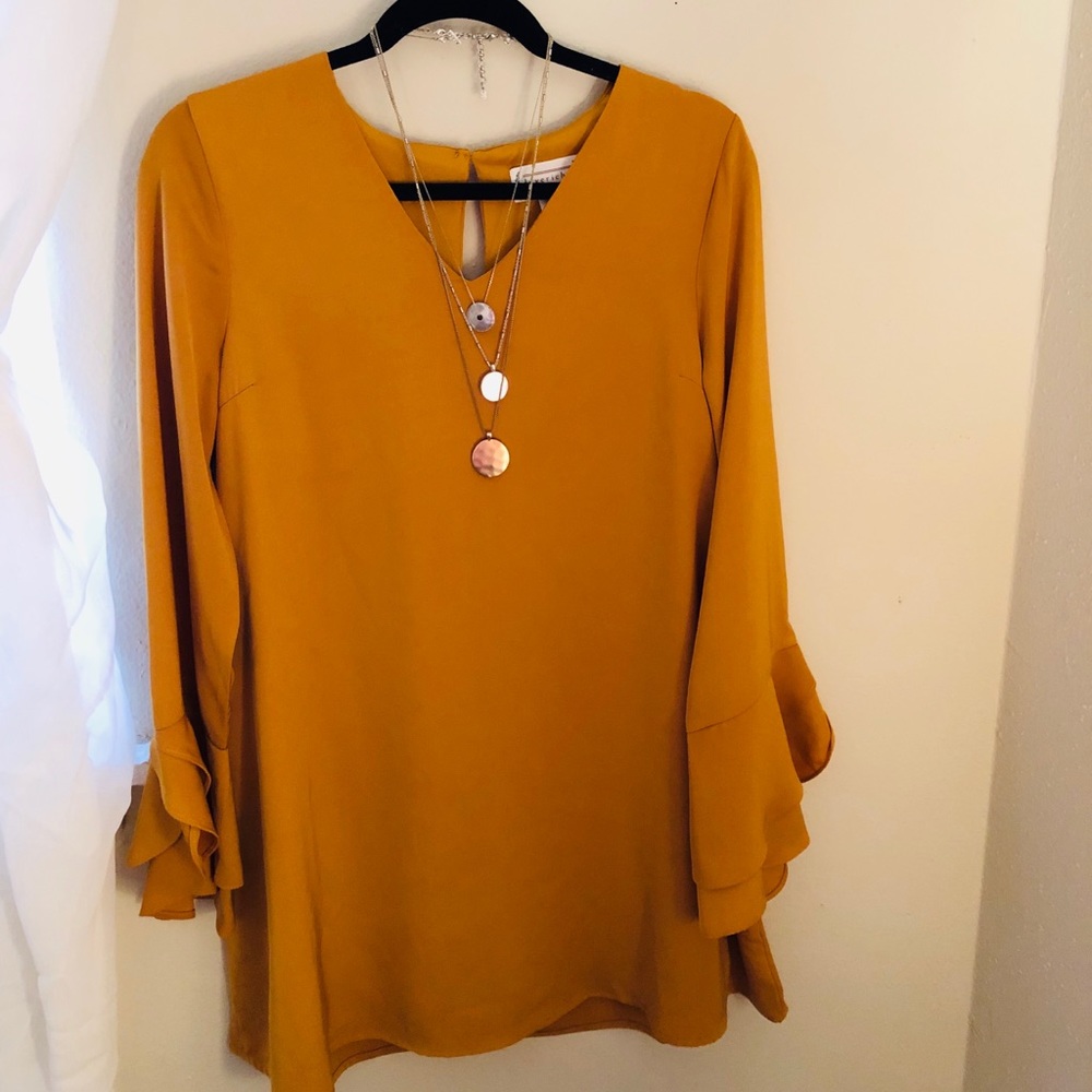 Mustard yellow dress from shopdressup